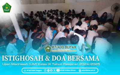 MTsN 10 Blitar Gelar Istighosah dan Doa Bersama Jelang Ujian Madrasah Kelas IX
